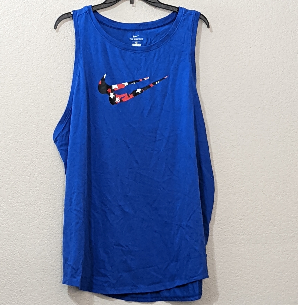 Nike Blue Tank Top with Multicolor Logo